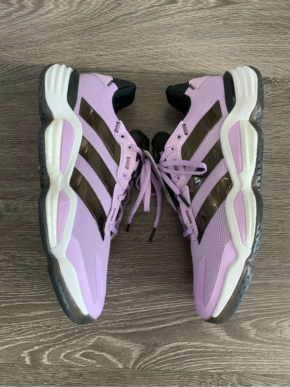 adidas Women's Lavender Sneakers with Black Stripes